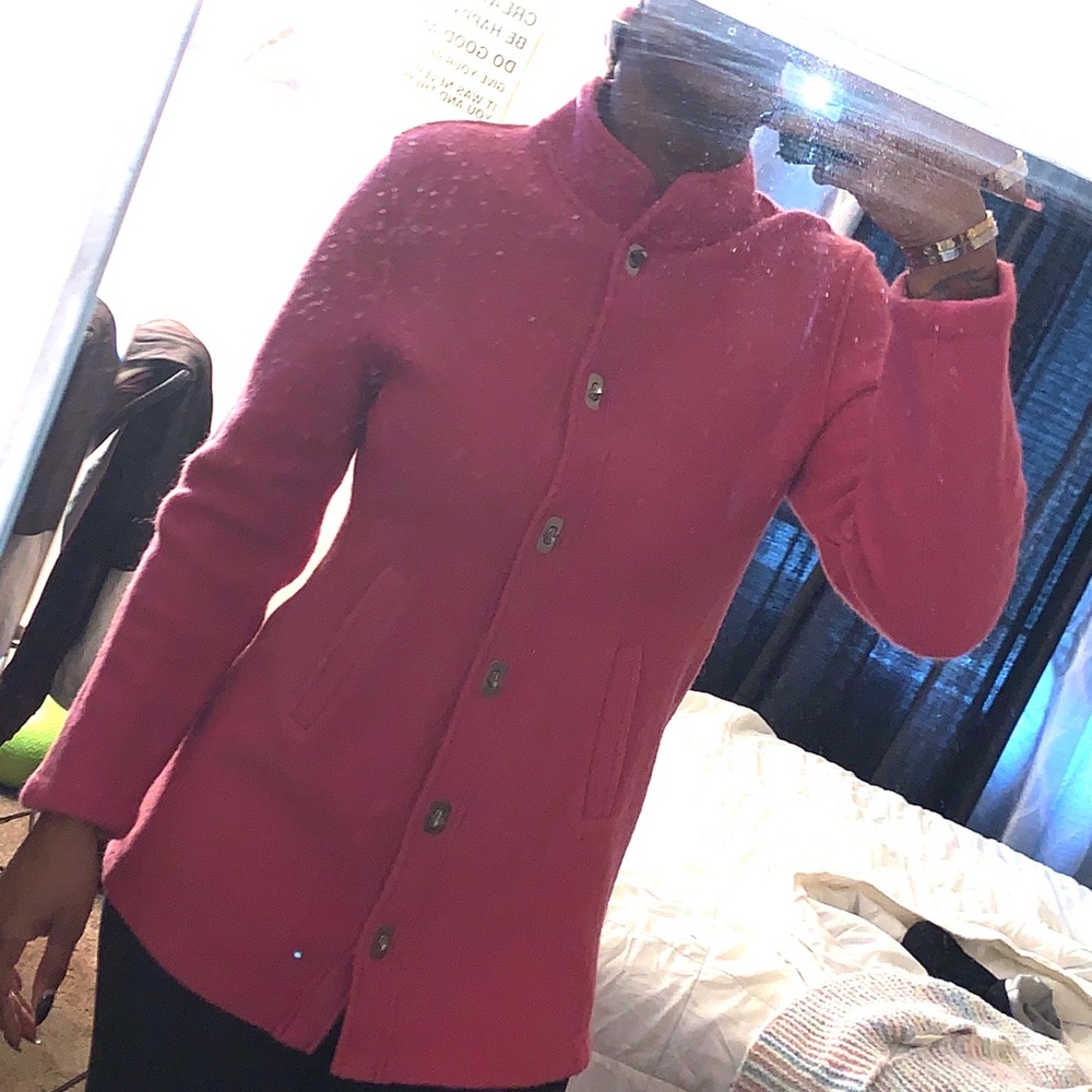 Casual Corner Pink wool coat Lg